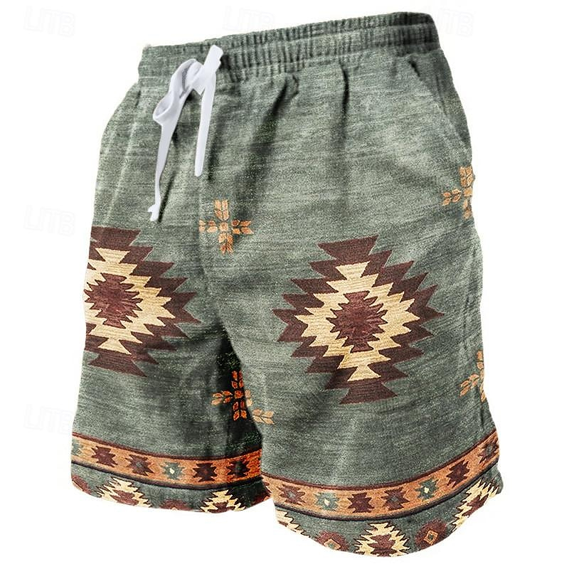 Ethnic Indian Fashion - Męskie szorty plażowe w stylu retro