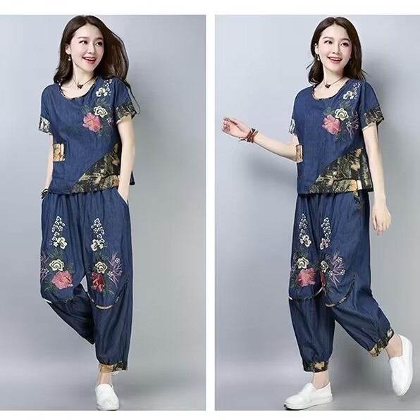 Ethnic Wear In Fashion - Damski komplet w stylu etnicznym plus