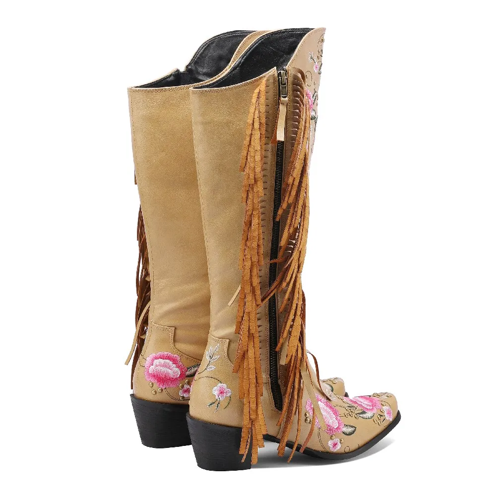 Moda Haft Kwiat Zachodnie buty – Ethnic Fashion For Women recenzja i cena