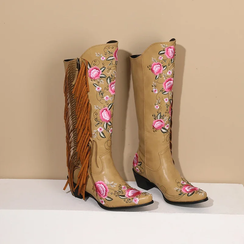 Moda Haft Kwiat Zachodnie buty – Ethnic Fashion For Women recenzja i cena