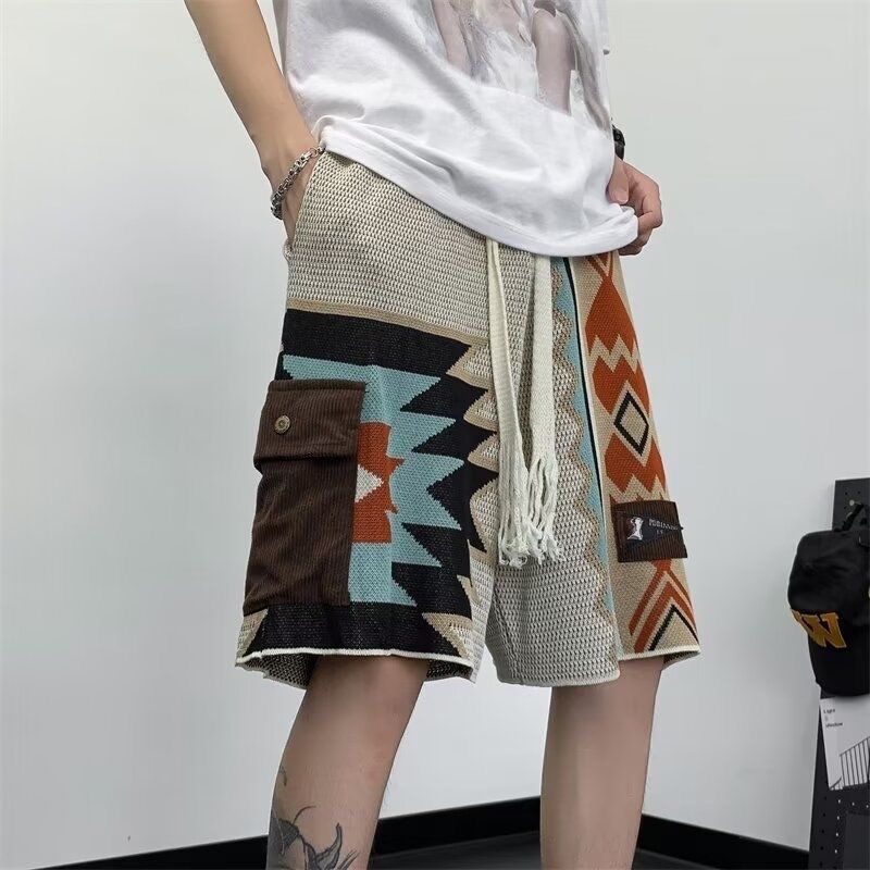 Męskie dzianinowe szorty w sty – Ethnic Chic Fashion recenzja i cena