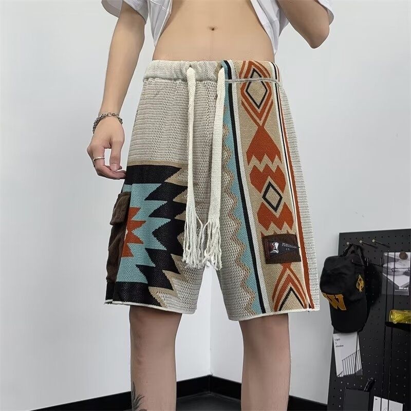 Męskie dzianinowe szorty w sty – Ethnic Chic Fashion recenzja i cena